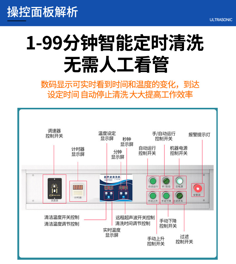 45L 600W冠博仕GM1240SL單槽超聲波清洗機(jī)帶過濾循環(huán)升降系統(tǒng)