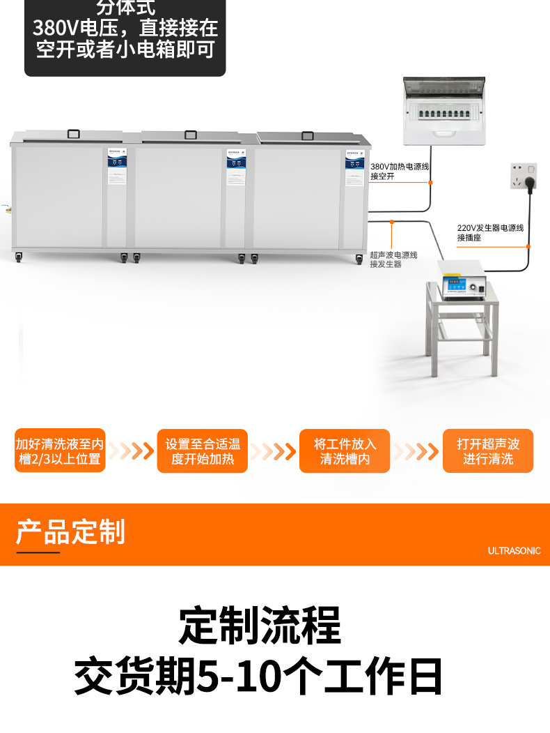 冠博仕GF60264HL三槽式過濾漂洗帶烘干超聲波清洗機  | 264L/3000W | 為注塑模具、沖壓模具提供過濾漂洗烘干一體化清洗工藝